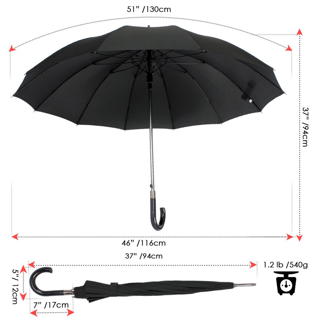 47,2 i Auto Open Walking Paraply för män