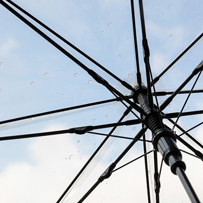 vindtät kupol genomskinligt regnparaply