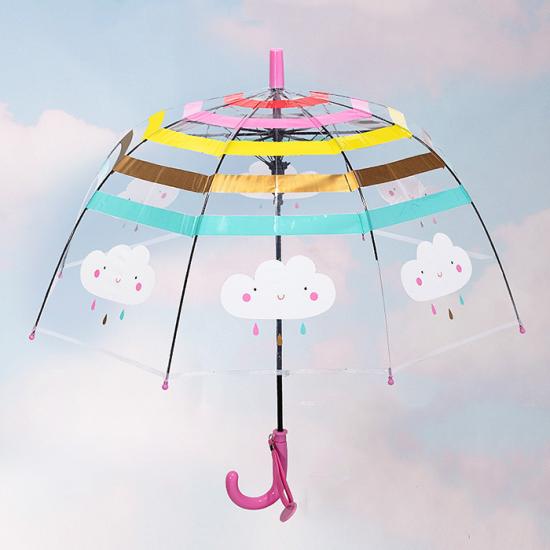 barns genomskinliga paraply med långa handtag