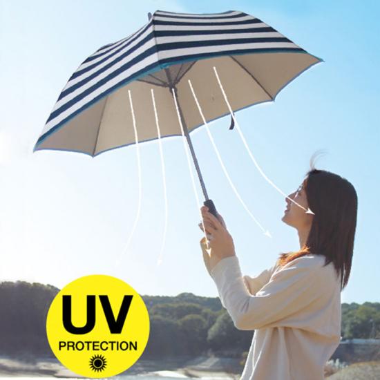  UV-reflekterande Windproof Stort golfparaply med fläkt